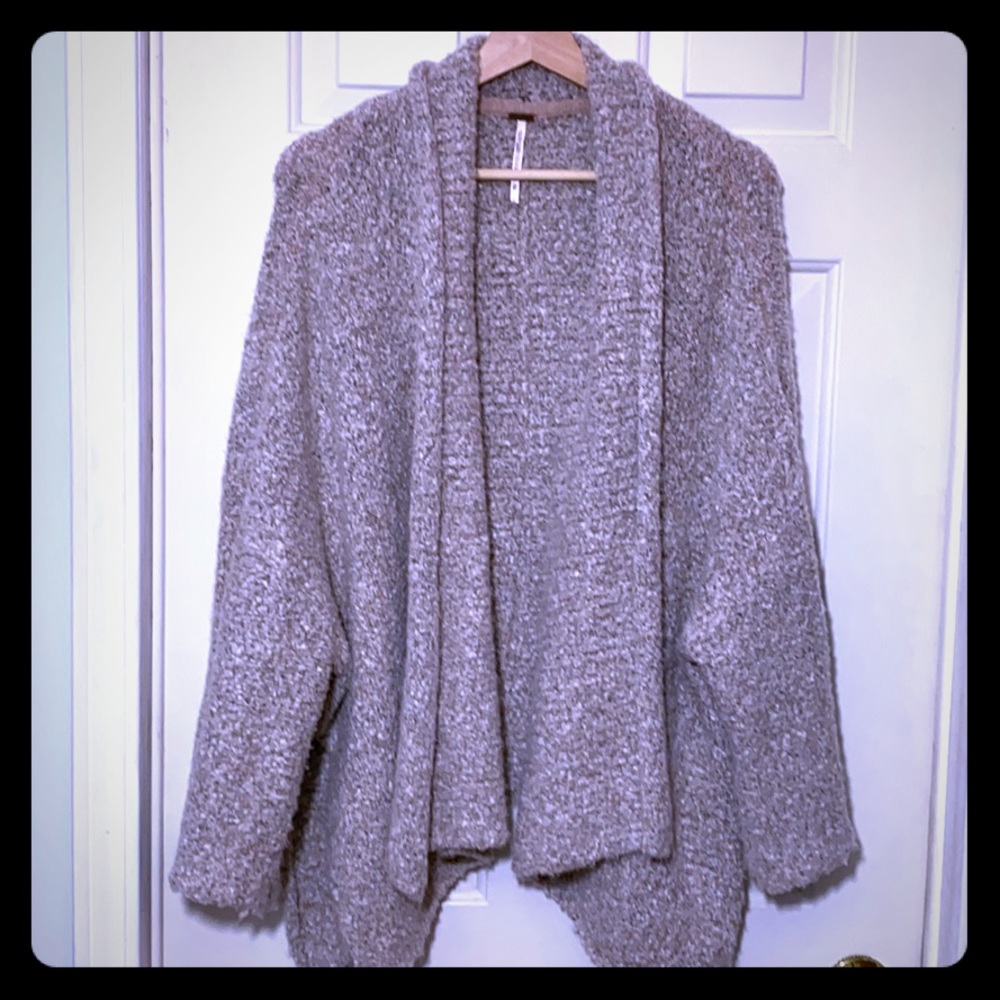 Free People Oversized Slouch Cardigan XS Tan